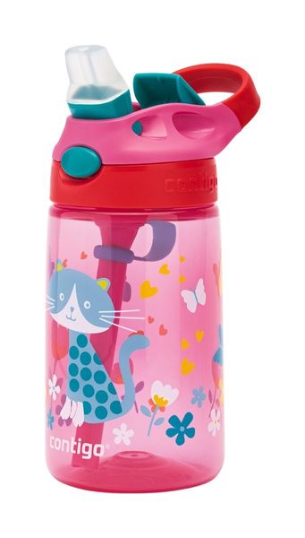 Пляшка для води дитяча Contigo Gizmo Flip 420ml Cherry Cat (2116113) 2116113 фото