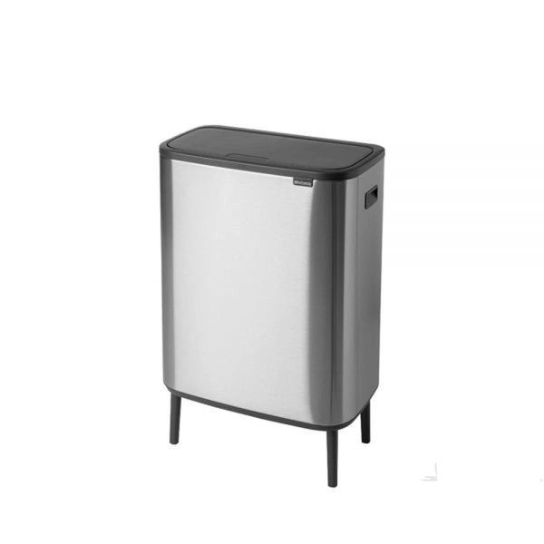 Бак для мусора Brabantia Bo Touch Bin Hi двухсекционный 2х30 л матовый стальной (130649)9) 130649 фото