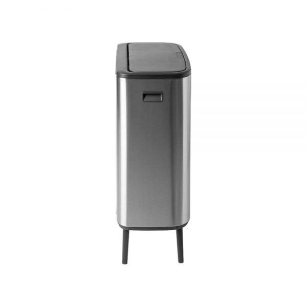 Відро для сміття Brabantia Bo Touch Bin Hi двосекційне 2х30 л матовий сталевий (130649) 130649 фото