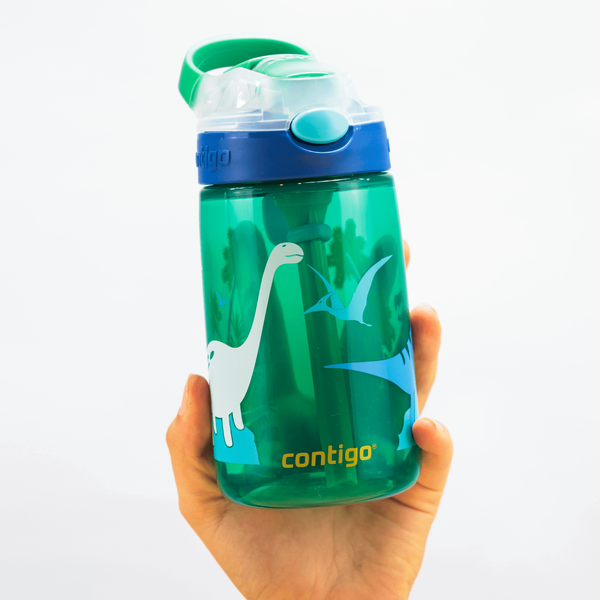 Пляшка для води дитяча Contigo Gizmo Flip 420ml Jungle Green Dino (2115035) 2115035 фото