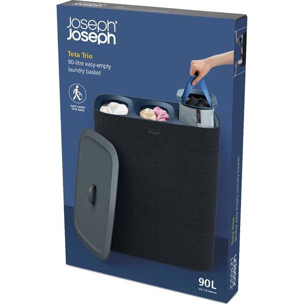 Кошик для білизни 90 л 3 відділа Joseph Joseph Tota Black (50025) 01001116 фото