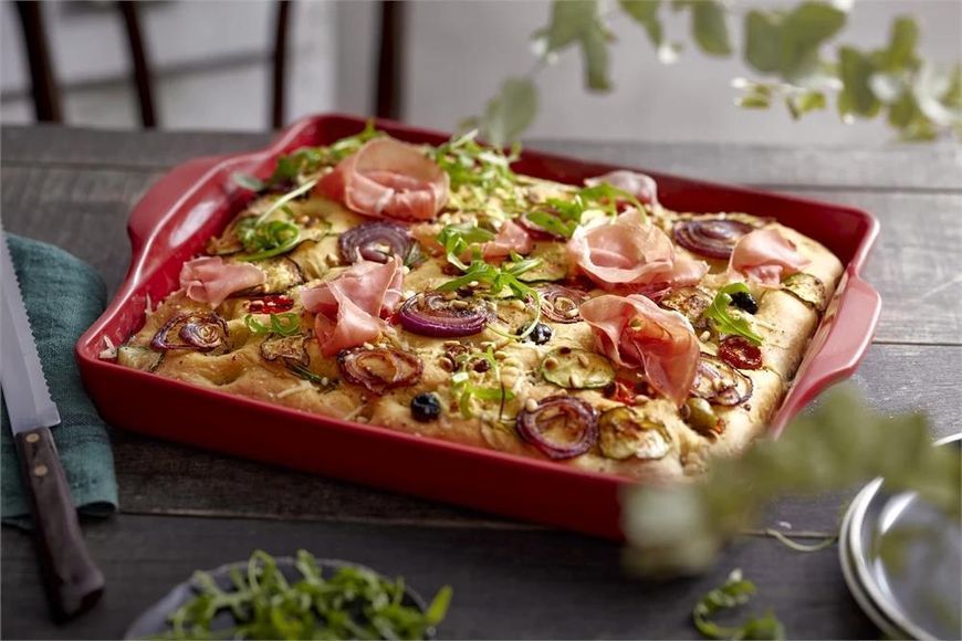 Форма для фокаччи керамическая Emile Henry Focaccia 40.5х31.5 см красный (347515) 347515 фото