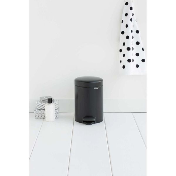 Бак для мусора с педалью Brabantia NewIcon Pedal Bin 3 л чорний (113321) 113321 фото