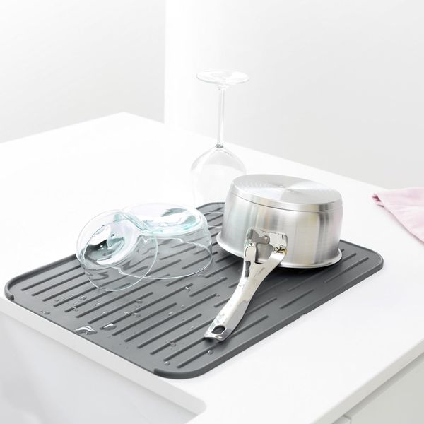 Коврик для сушки посуды силиконовый Brabantia Dish Washing + Organising 44х32 см темно-серый (117442) 117442 фото