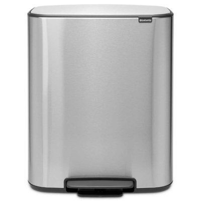 Бак для сміття двосекційний Brabantia 2х30 л сріблястий (211461) 211461 фото