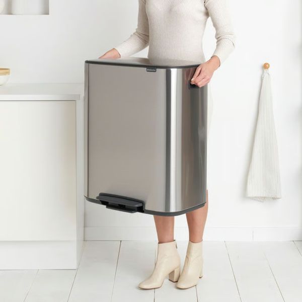 Бак для сміття двосекційний Brabantia 2х30 л сріблястий (211461) 211461 фото