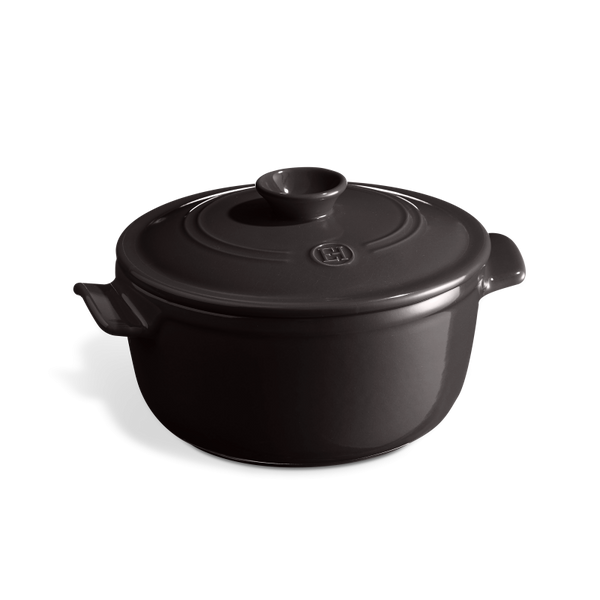 Каструля з кришкою керамічна Emile Henry Cookware 2,5 л чорний (794525) 794525 фото