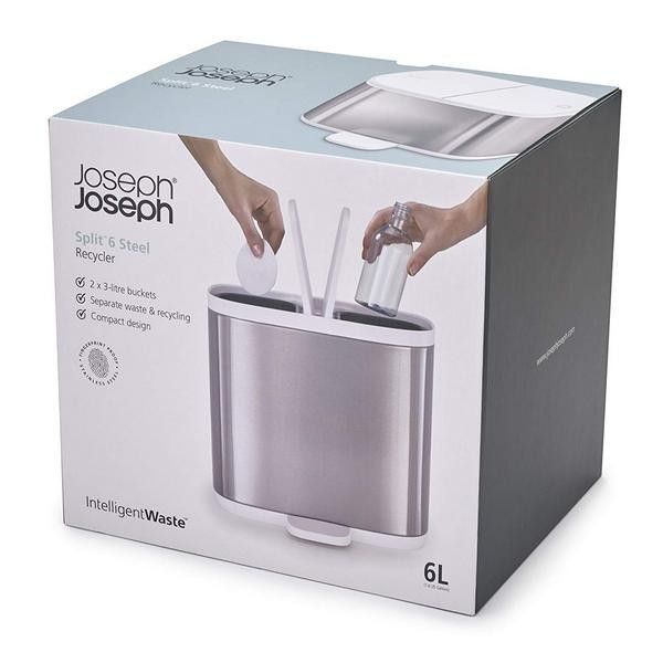 Мусорное ведро для ванной комнаты 6 л. Joseph Joseph Split Steel 70520 70520 фото