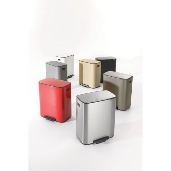 Бак для сміття двосекційний Brabantia 2х30 л білий (211447) 211447 фото