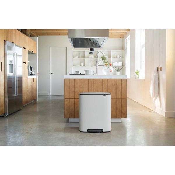 Бак для сміття двосекційний Brabantia 2х30 л білий (211447) 211447 фото