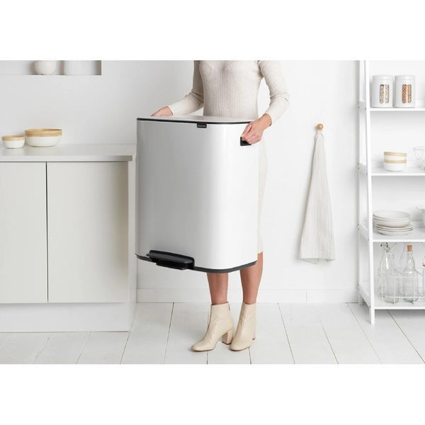 Бак для сміття двосекційний Brabantia 2х30 л білий (211447) 211447 фото