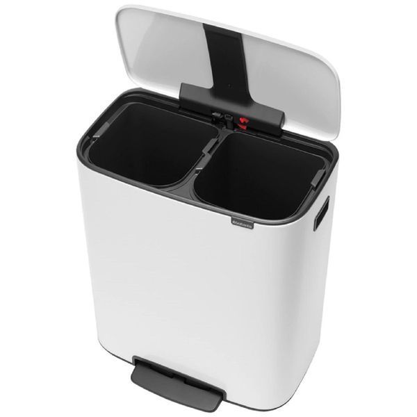 Бак для сміття двосекційний Brabantia 2х30 л білий (211447) 211447 фото