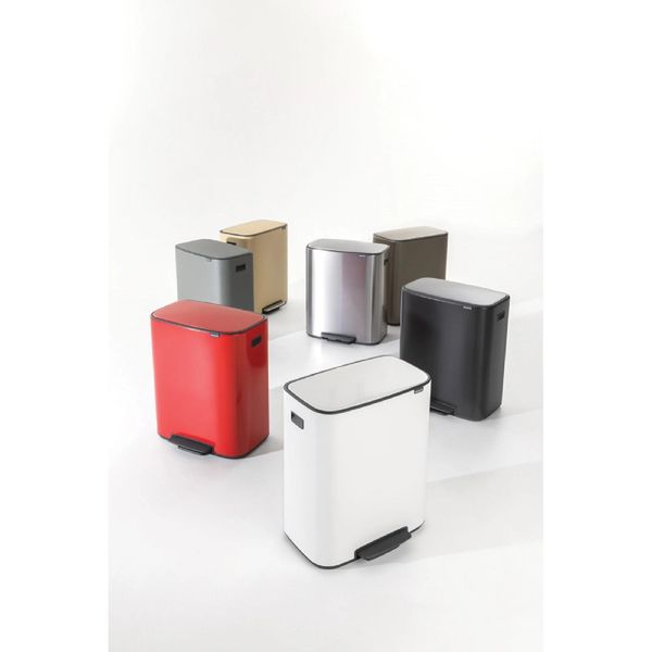 Бак для сміття з педаллю двосекційне 2х30 л Brabantia Bo Pedal Bin чорний (211508) 211508 фото