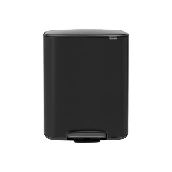 Бак для сміття з педаллю двосекційне 2х30 л Brabantia Bo Pedal Bin чорний (211508) 211508 фото