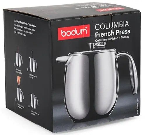 Кавник френч-пресс з подвійними стінками Bodum Bodum Columbia 500 мл матовий хром (11055-57) 11055-57 фото