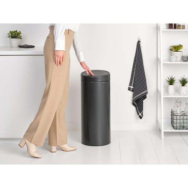 Бак для мусора Brabantia Touch Bin 30 л черный матовый (115301) 115301 фото