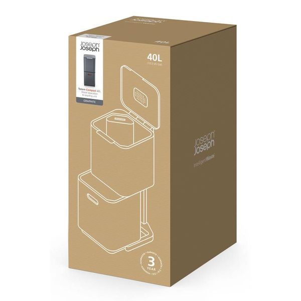 Відро для сміття 40 л Joseph Joseph Totem Compact Graphite (30065) 01000849 фото