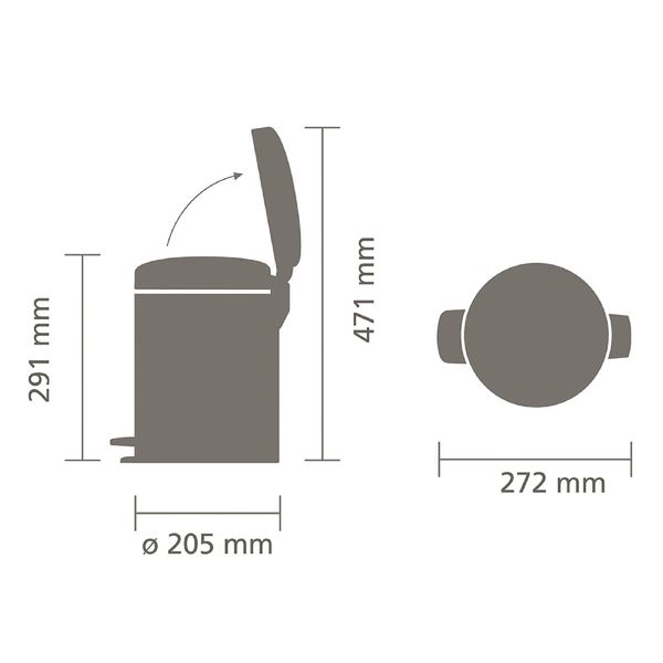 Бак для сміття з педаллю Brabantia NewIcon Pedal Bin 5 л полірована сталь (112621) 112621 фото