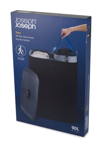 Кошик для білизни 90 л. з двома відділеннями Joseph Joseph Tota Black 50004 50004 фото