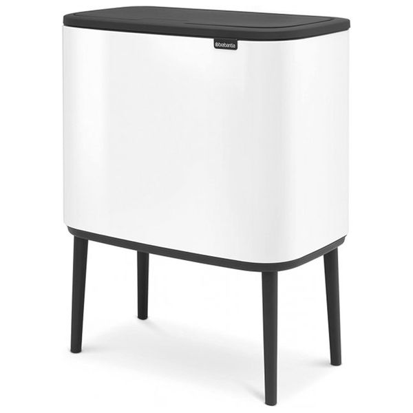 Бак для сміття з 2 відрами 11 + 23 л Brabantia Touch Bin Bo білий (313547) 313547 фото