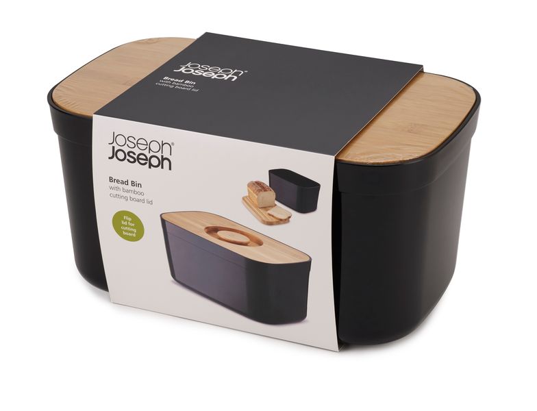 Хлібниця з бамбуковою кришкою Joseph Joseph Bread Bin Black 81103 81103 фото