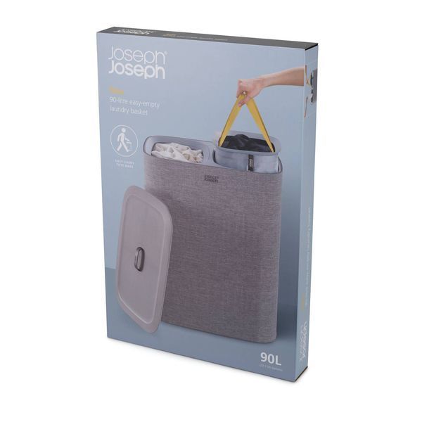 Кошик для білизни 90 л 2 відділи Joseph Joseph Tota Grey (50003) 01000983 фото