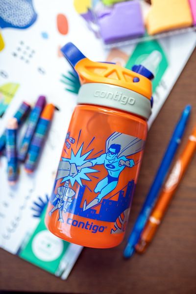 Бутылка для воды детская Contigo Gizmo Flip 420ml Nectarine Superhero (2116115) 2116115 фото